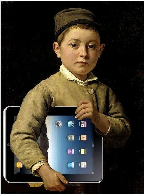 Schulknabe mit iPad, after Albert Anker by Mike Licht, on Flickr